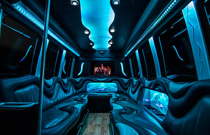 Charlotte party bus rentals with strobe lights