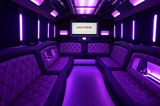 leather seating in a bus